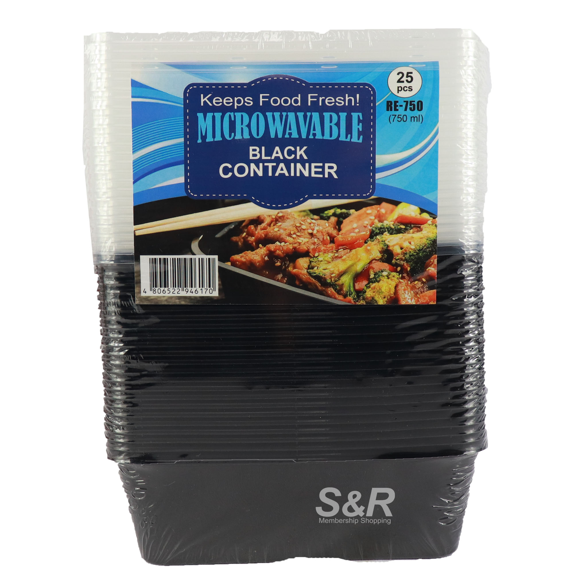 Carnival Microwavable Black Container 25pcs